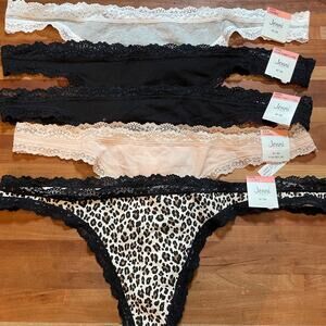 Jenni Women's Lace-Trim Thong set of 5 3XL